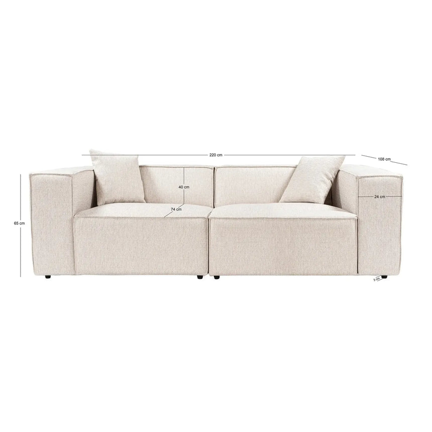 Lora 2-Sitzer Sofa in Mokka, 220x108 cm - ZEN ZONE Furniture