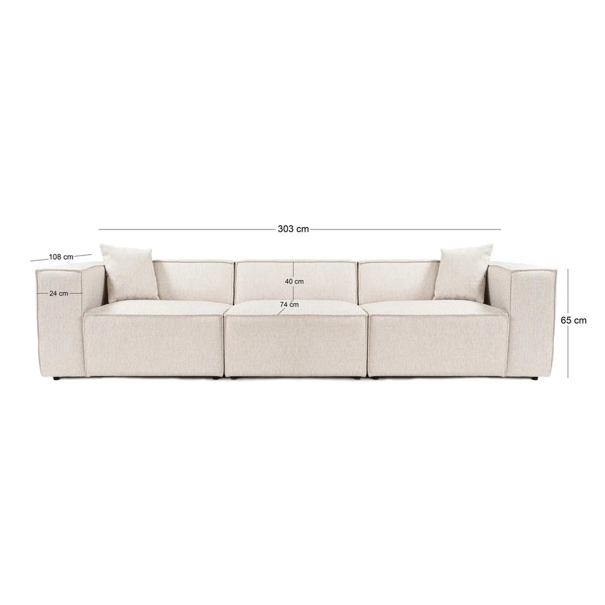 Lora 3-Sitzer Sofa, 303x108 cm - ZEN ZONE Furniture