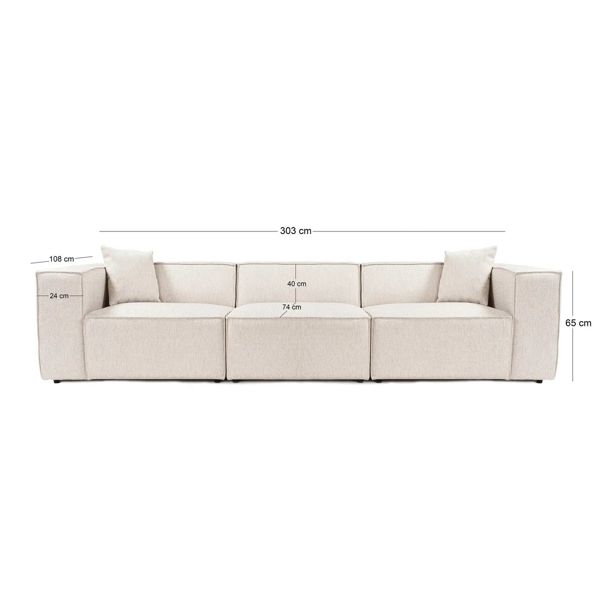 Lora 3-Sitzer Sofa, 303x108 cm - ZEN ZONE Furniture