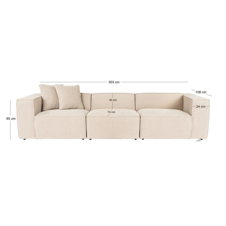 Lora 3-Sitzer Sofa, 303x108 cm - ZEN ZONE Furniture