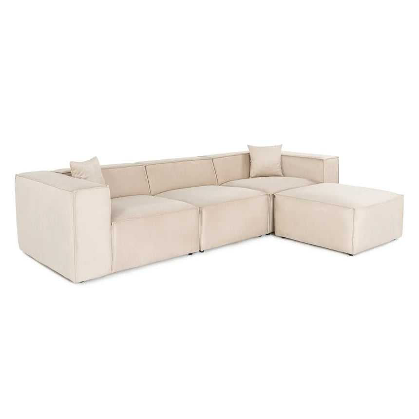 Lora Ecksofa aus Leinen, Rechte Seite, 303x193 cm - ZEN ZONE Furniture