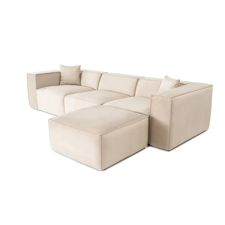 Lora Ecksofa aus Leinen, Rechte Seite, 303x193 cm - ZEN ZONE Furniture