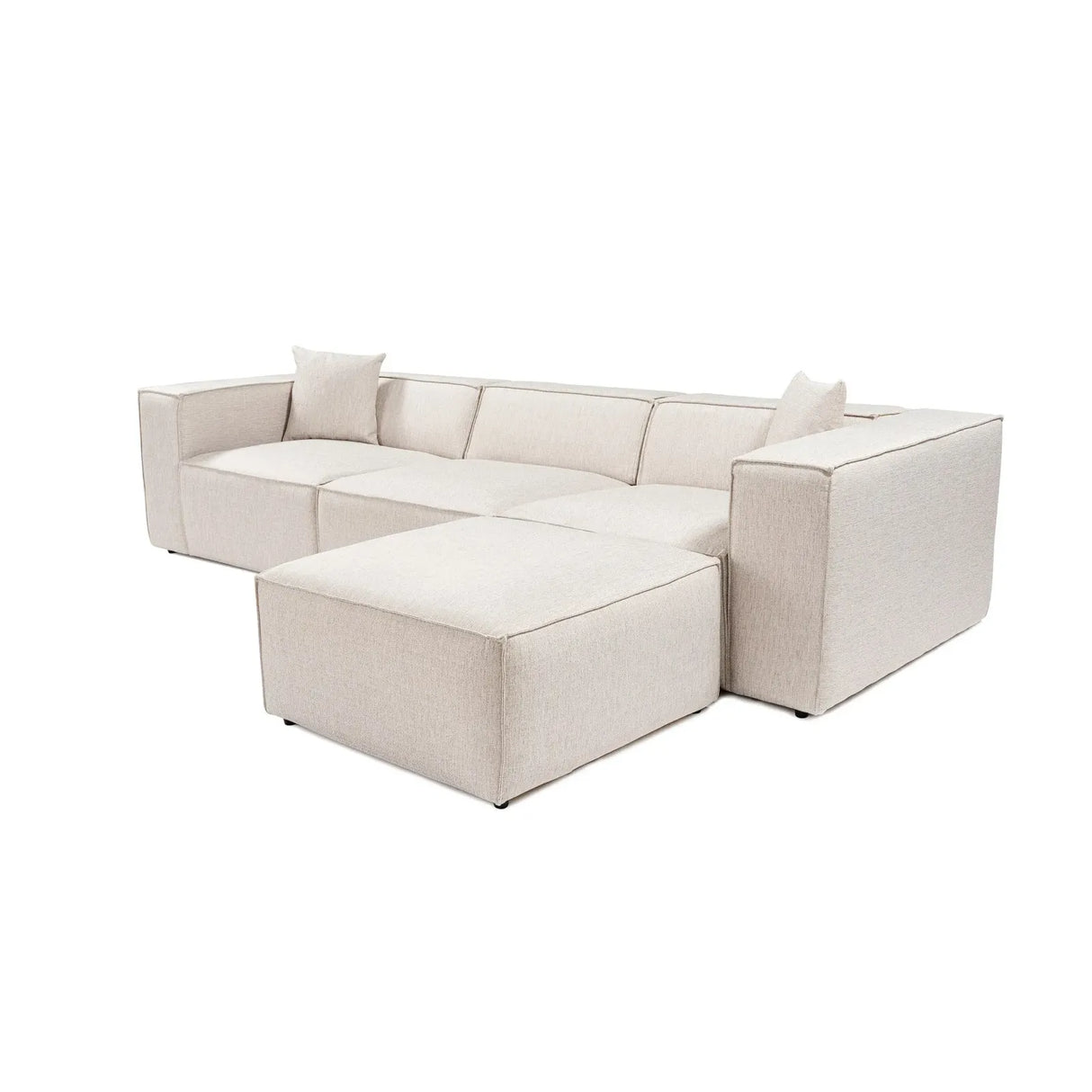 Lora Ecksofa aus Leinen, Rechte Seite, 303x193 cm - ZEN ZONE Furniture