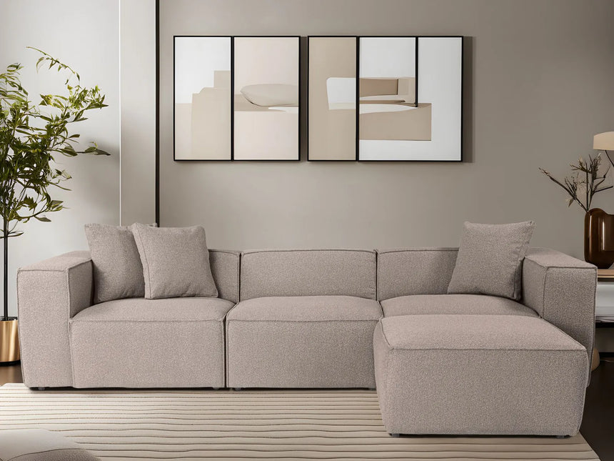 Lora Ecksofa aus Leinen, Rechte Seite, in Pfirsich, 303x193 cm von Atelier Del Sofa – Bild 1