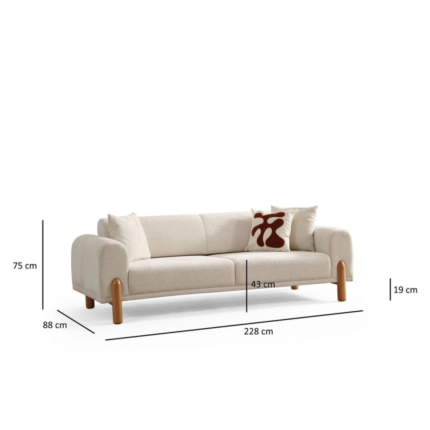 Lyke 3-Sitzer Schlafsofa in Creme, 228x88 cm von Atelier Del Sofa – Bild 18