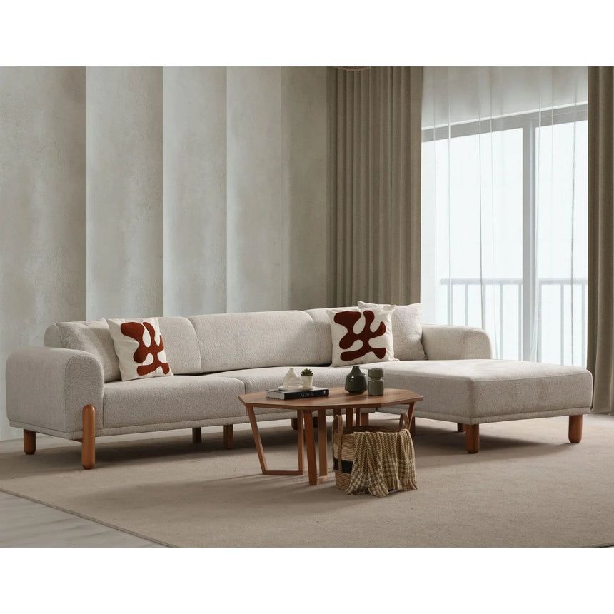 Lyke Eckschlafsofa, Rechte Seite, in Creme, 290x180 cm von Atelier Del Sofa – Bild 1