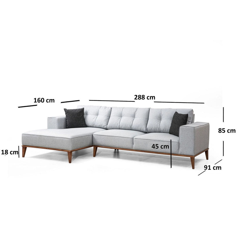 Montana Eckschlafsofa, Linke Seite, in Hellgrau, 288x160 cm von Atelier Del Sofa – Bild 6
