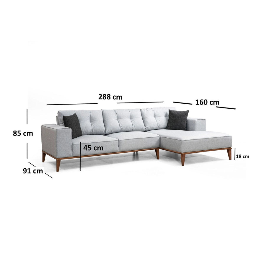 Montana Eckschlafsofa, Rechte Seite, in Hellgrau, 288x160 cm von Atelier Del Sofa – Bild 5