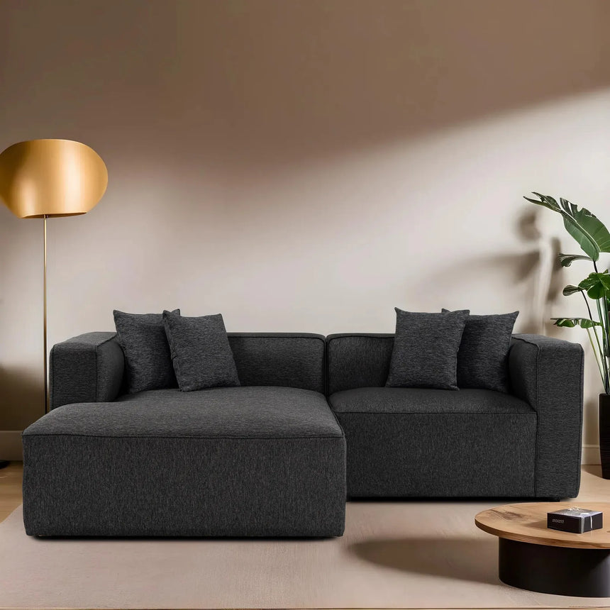 Mora Ecksofa, Linke Seite, in Anthrazit, 230x180 cm von Atelier Del Sofa – Bild 1