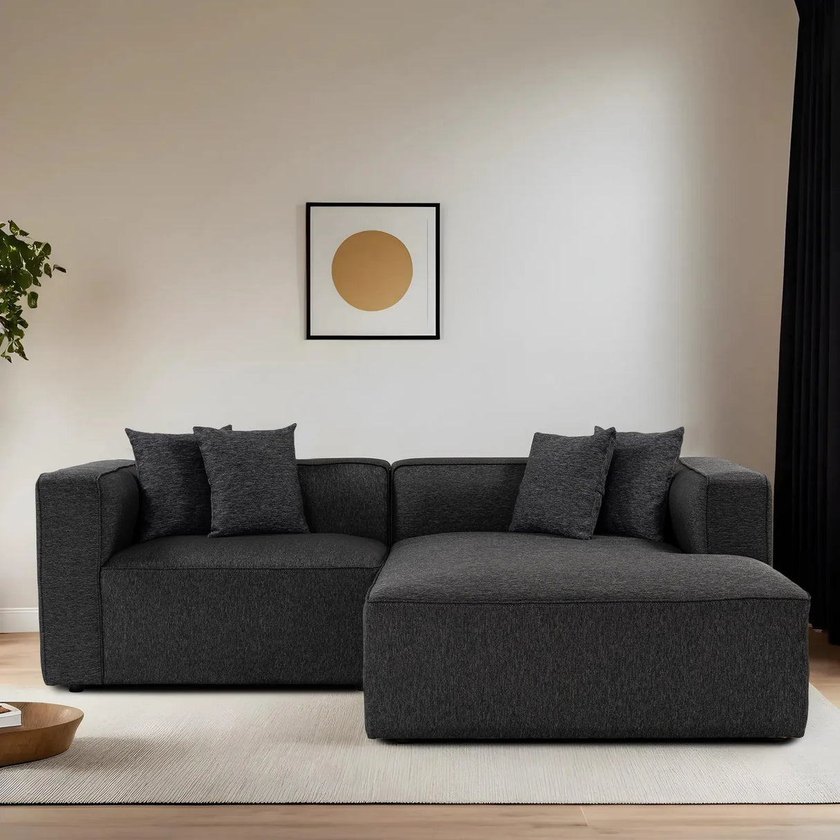 Mora Ecksofa, Rechte Seite, in Anthrazit, 230x180 cm von Atelier Del Sofa – Bild 1