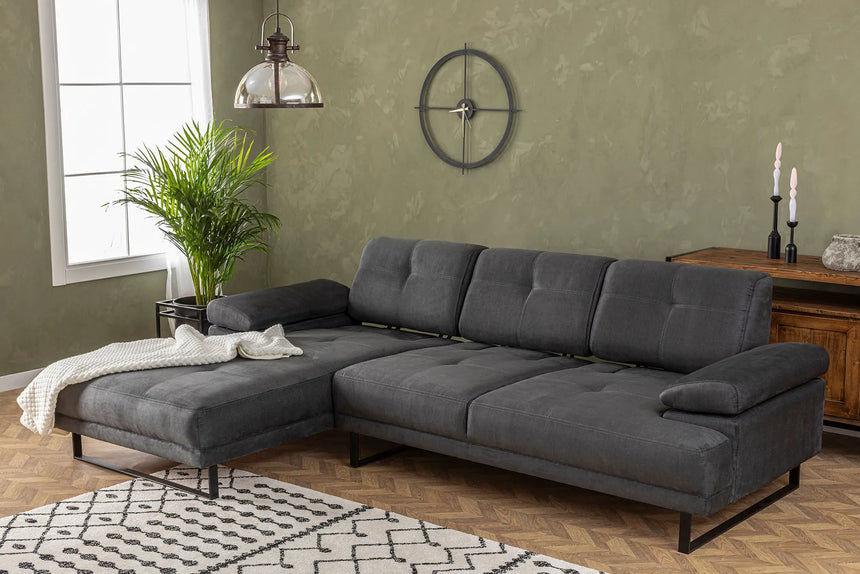 Mustang Ecksofa, Linke Seite, in Anthrazit, 274x174 cm von Atelier Del Sofa – Bild 3