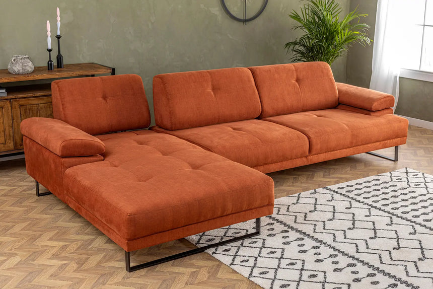 Mustang Ecksofa, Linke Seite, in Orange, 274x174 cm von Atelier Del Sofa – Bild 4