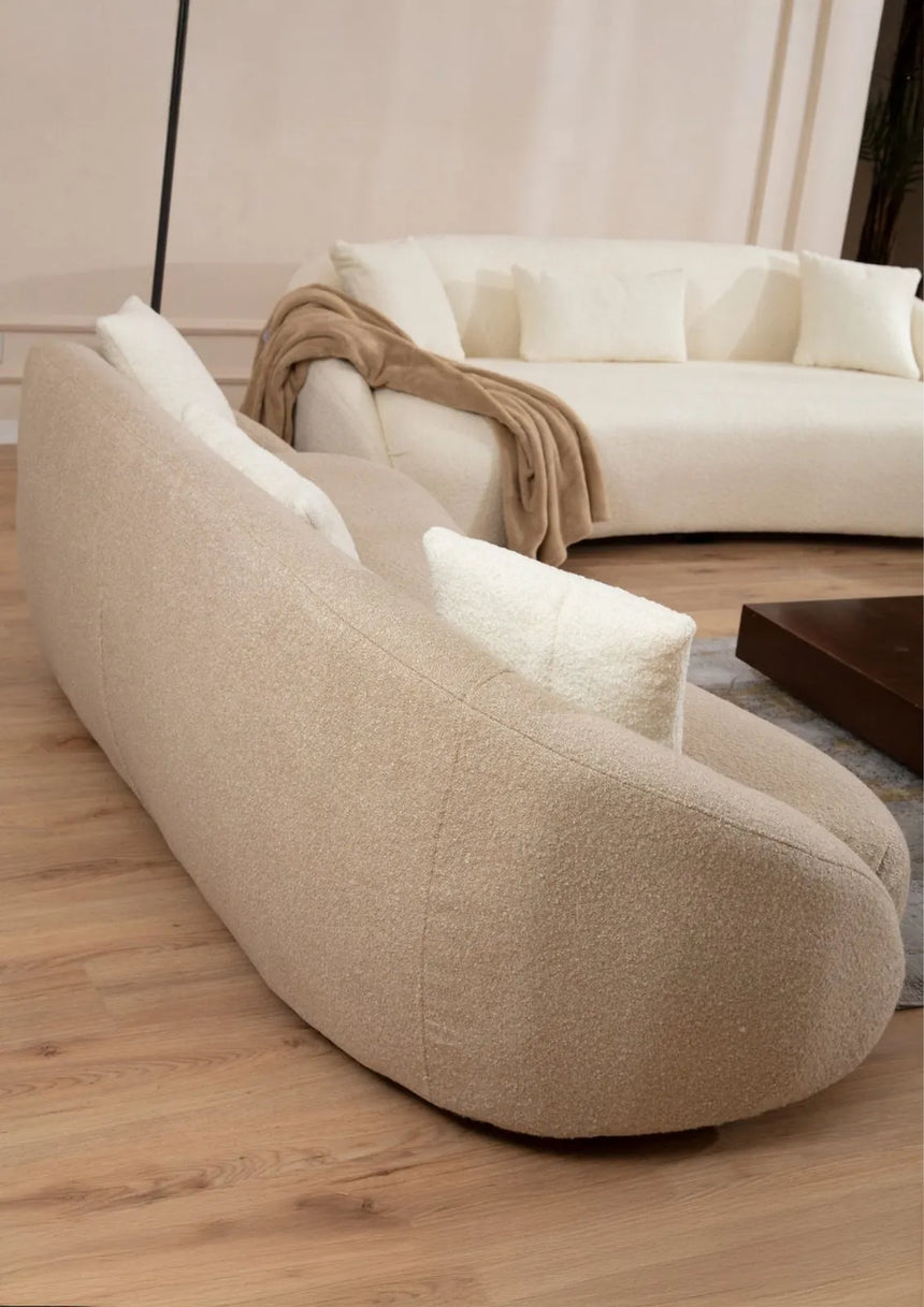 Napoli 3-Sitzer Sofa in Cappuccino, Beine in Schwarz, 230x94 cm von Atelier Del Sofa – Bild 2