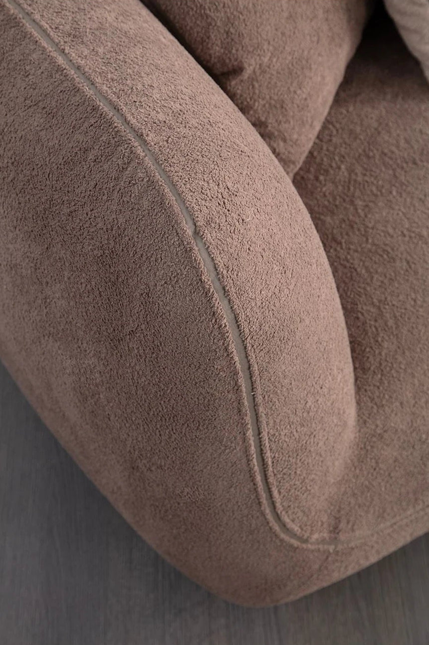 Pavia Ecksofa, Rechte Seite, in Creme und Braun, 345x170 cm von Atelier Del Sofa – Bild 6