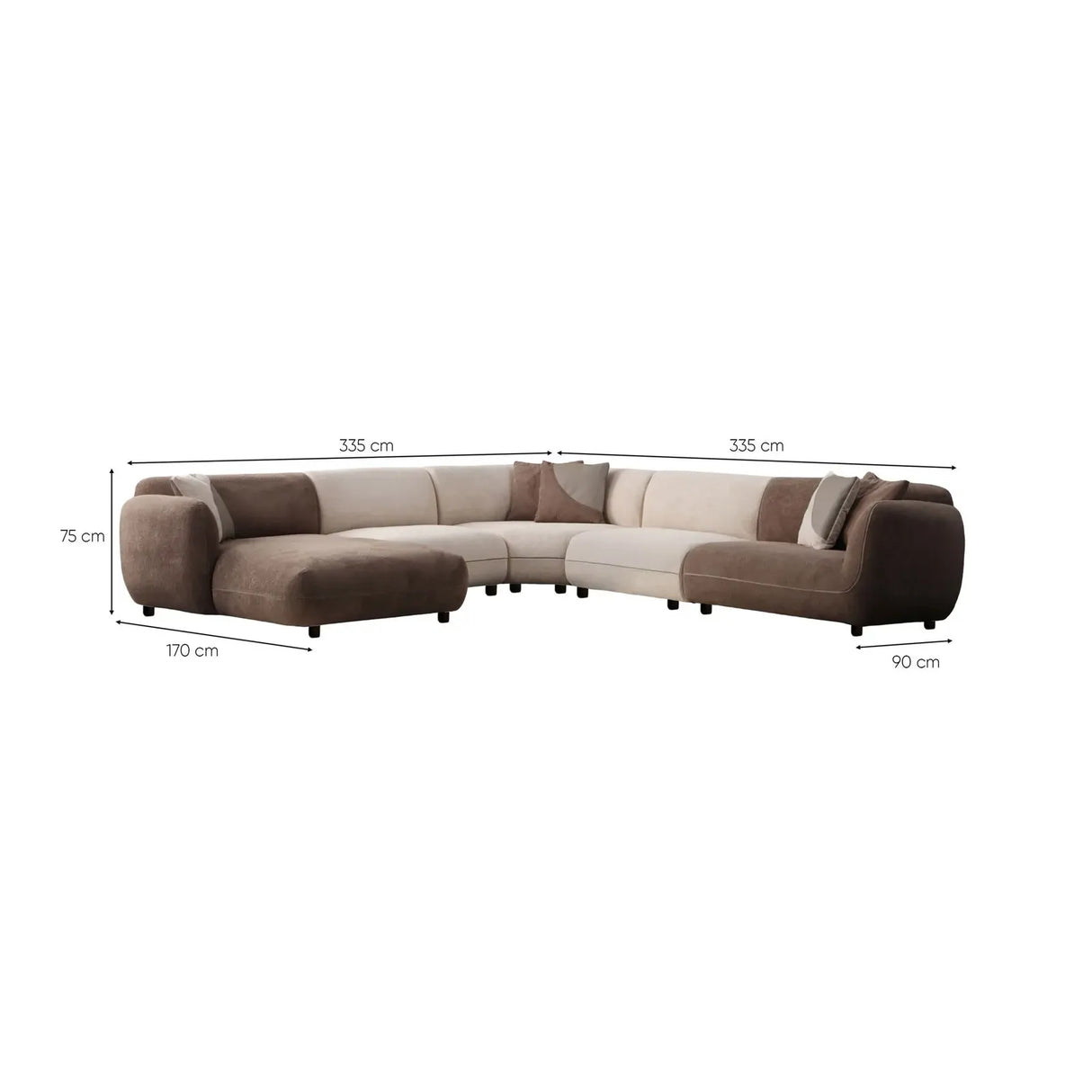 Pavia Ecksofa, symmetrisch, 335x335 cm - ZEN ZONE Furniture