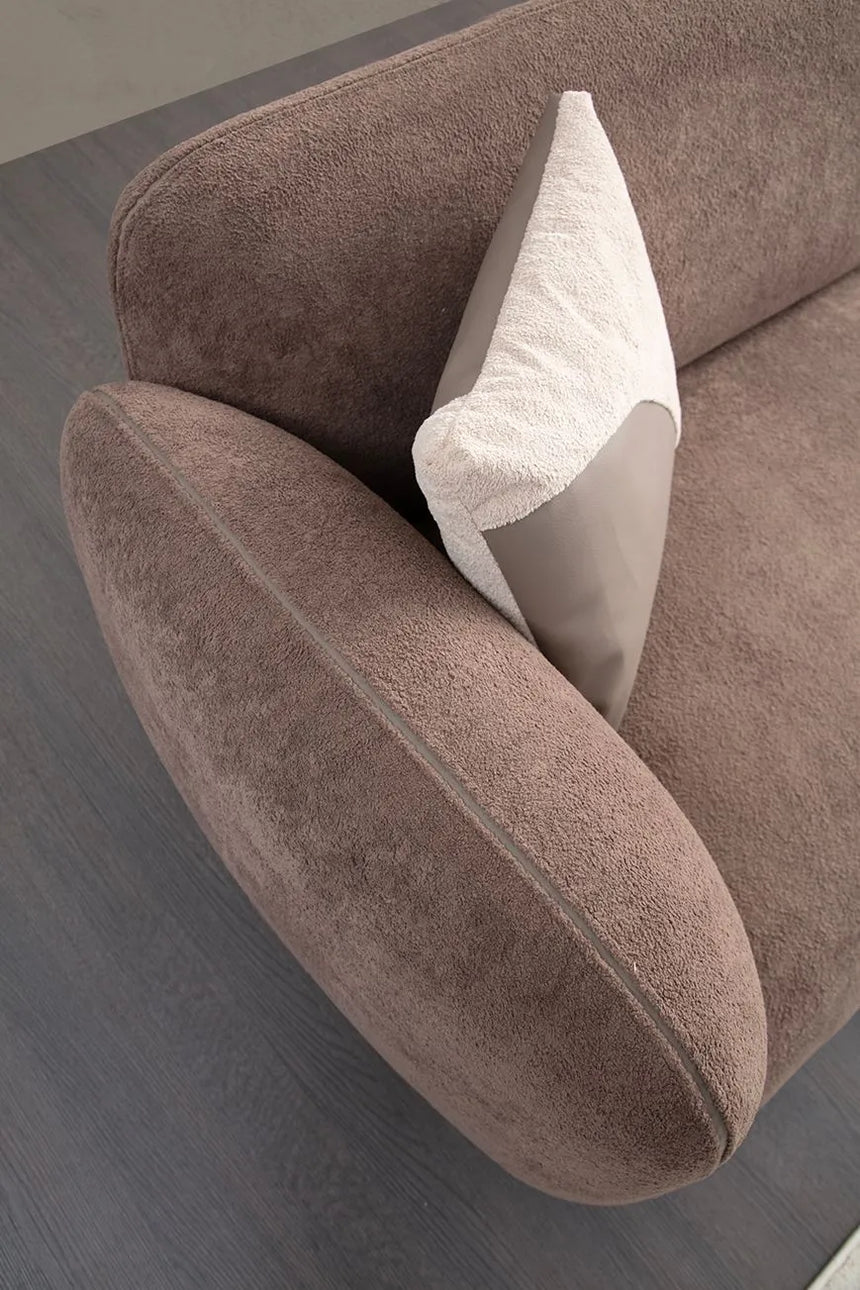 Pavia Ecksofa, symmetrisch, in Cremebraun, 335x335 cm von Atelier Del Sofa – Bild 4