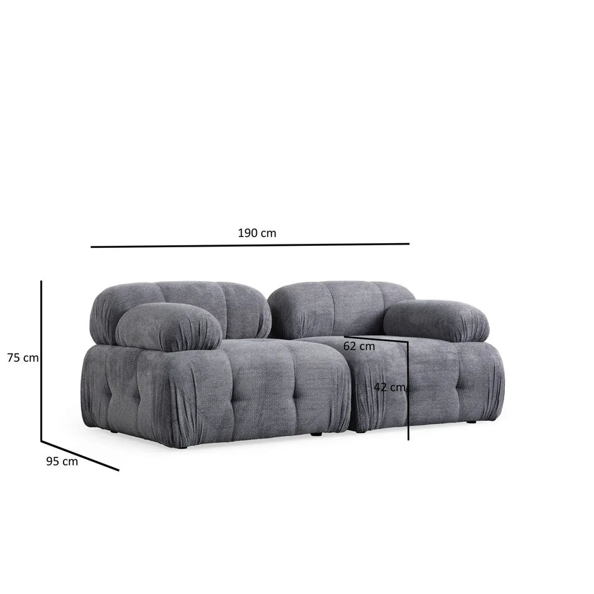 Petite 2 2-Sitzer Ecksofa, Rechte Seite, 190x160 cm - ZEN ZONE Furniture