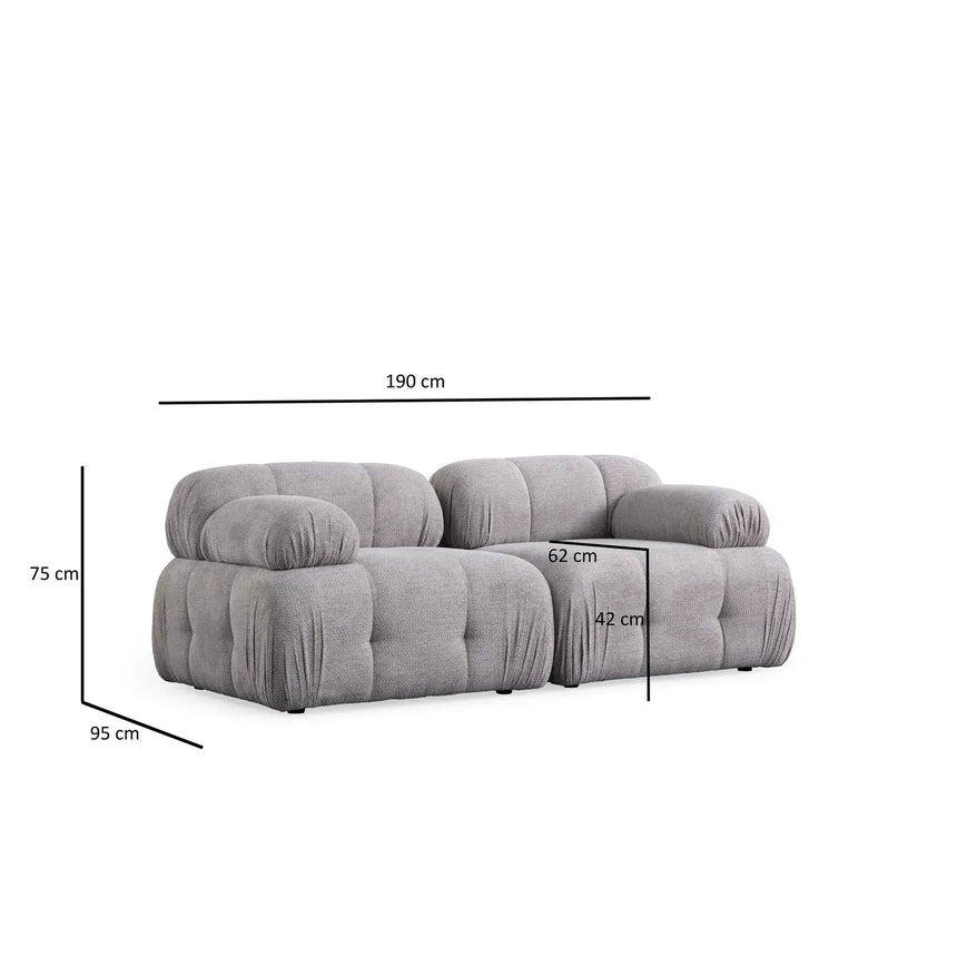 Petite 2 2-Sitzer Ecksofa, Rechte Seite, 190x160 cm - ZEN ZONE Furniture
