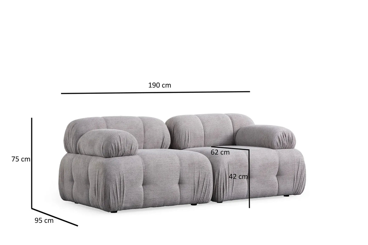 Petite 2 2-Sitzer Sofa in Hellgrau, 190x95 cm von Atelier Del Sofa – Bild 8