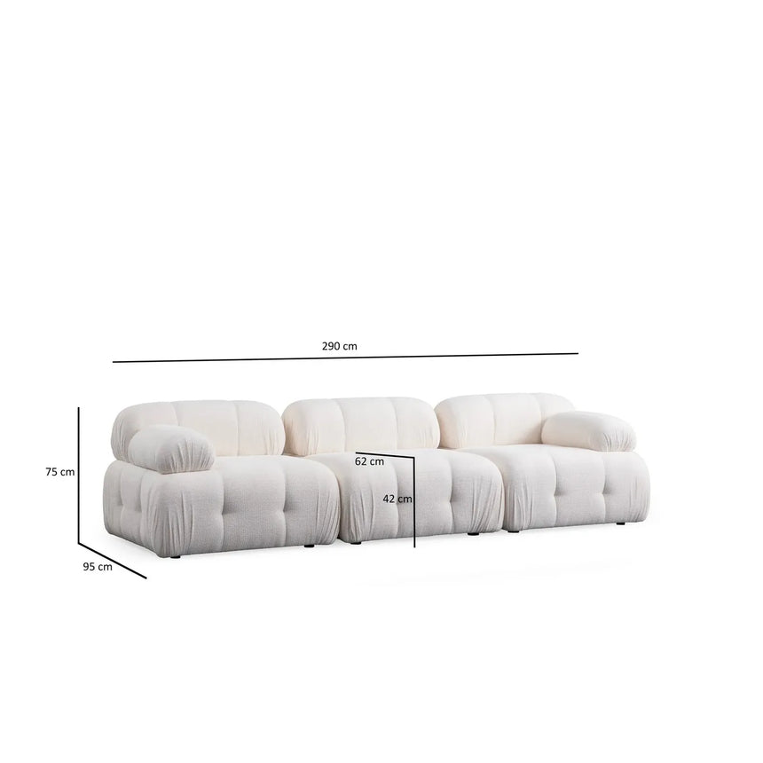 Petite 3 3-Sitzer Ecksofa, Rechte Seite, 290x160 cm - ZEN ZONE Furniture