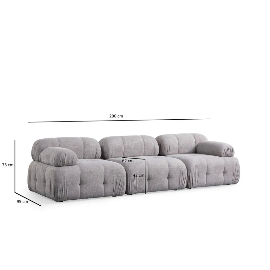 Petite 3 3-Sitzer Ecksofa, Rechte Seite, 290x160 cm - ZEN ZONE Furniture