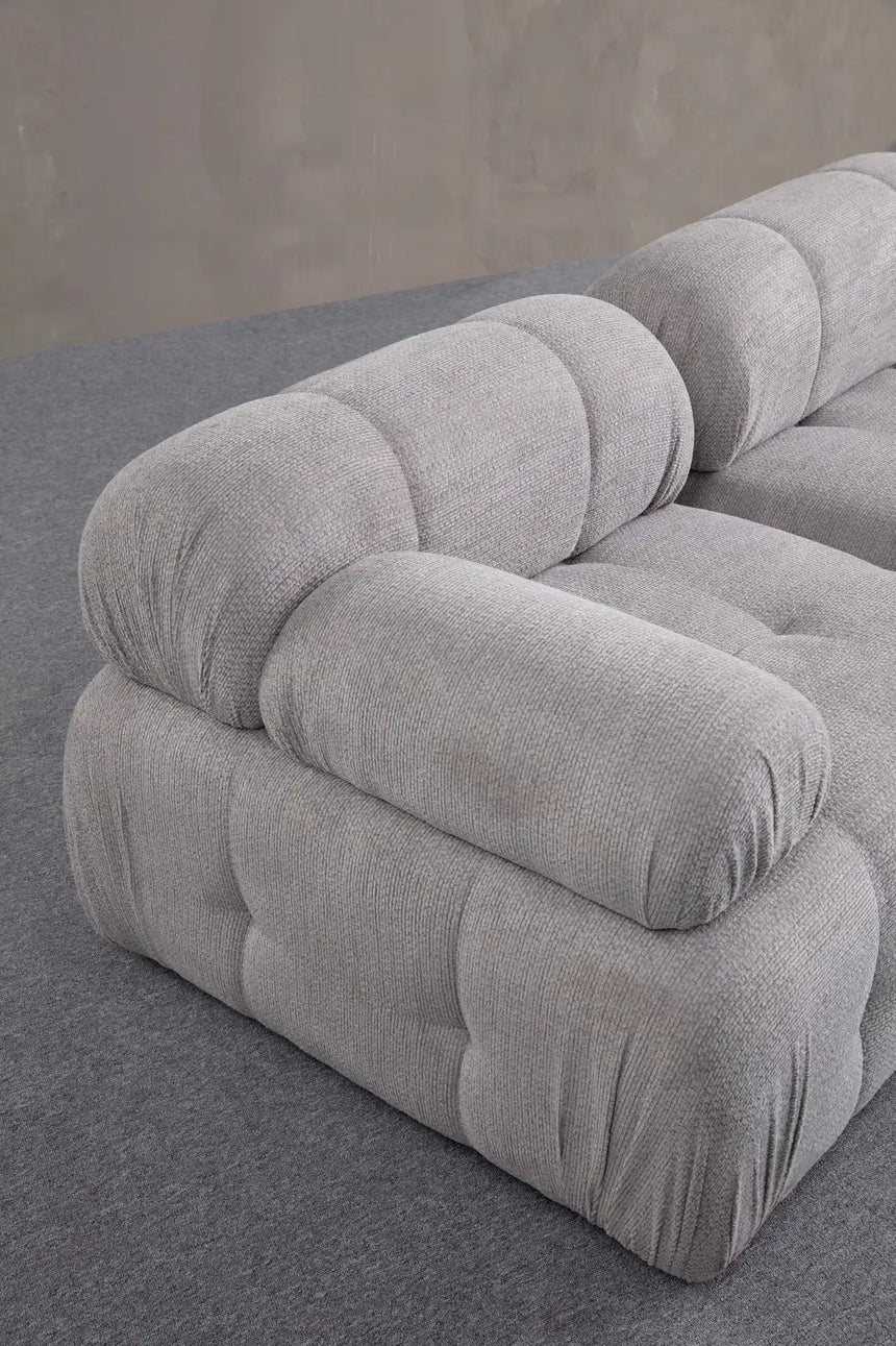 Petite 3 3-Sitzer, Rechte Seite, Ecksofa in Hellgrau, 290x160 cm von Atelier Del Sofa – Bild 3