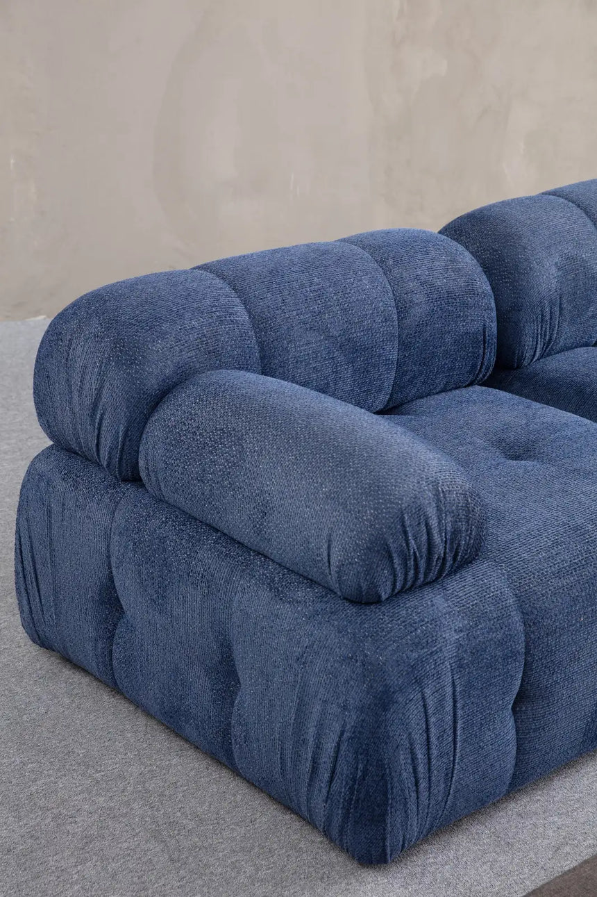Petite 3 3-Sitzer, Rechte Seite, Ecksofa in Nachtblau, 290x160 cm von Atelier Del Sofa – Bild 2