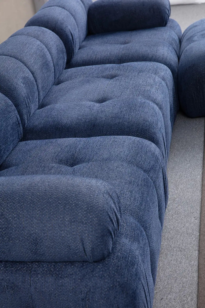 Petite 3 3-Sitzer, Rechte Seite, Ecksofa in Nachtblau, 290x160 cm von Atelier Del Sofa – Bild 4