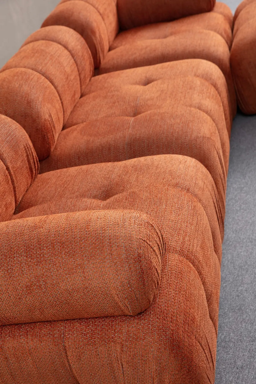 Petite 3 3-Sitzer, Rechte Seite, Ecksofa in Orange, 290x160 cm von Atelier Del Sofa – Bild 4