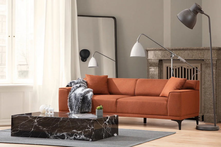 Petra 3-Sitzer Sofa in Orange, 215x87 cm von Atelier Del Sofa – Bild 1