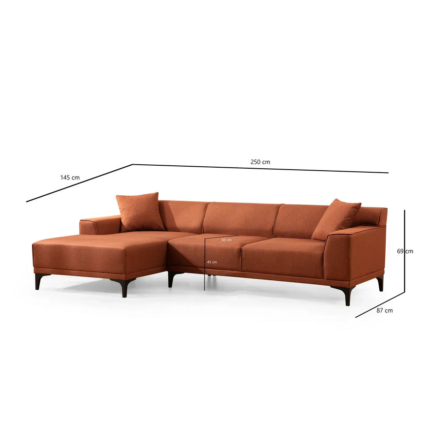 Petra Ecksofa, Linke Seite, 250x145 cm - ZEN ZONE Furniture