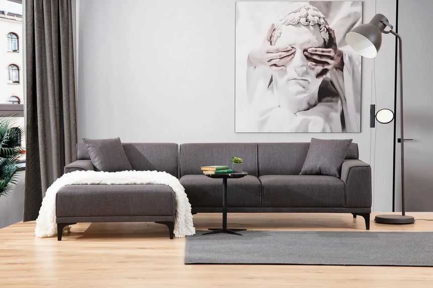 Petra Ecksofa, Linke Seite, in Anthrazit, 250x145 cm von Atelier Del Sofa – Bild 1