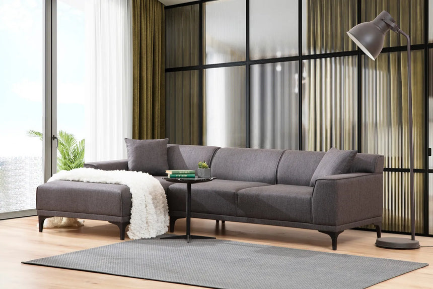 Petra Ecksofa, Linke Seite, in Anthrazit, 250x145 cm von Atelier Del Sofa – Bild 4