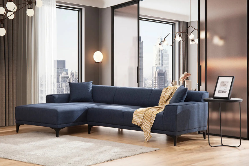 Petra Ecksofa, Linke Seite, in Blau, 250x145 cm von Atelier Del Sofa – Bild 1