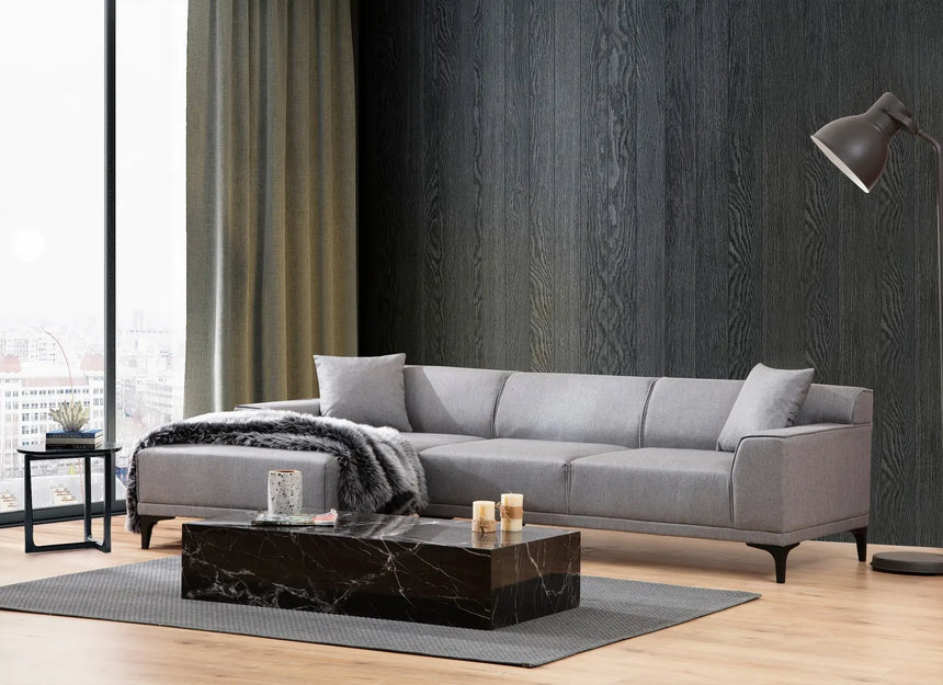 Petra Ecksofa, Linke Seite, in Hellgrau, 250x145 cm von Atelier Del Sofa – Bild 1