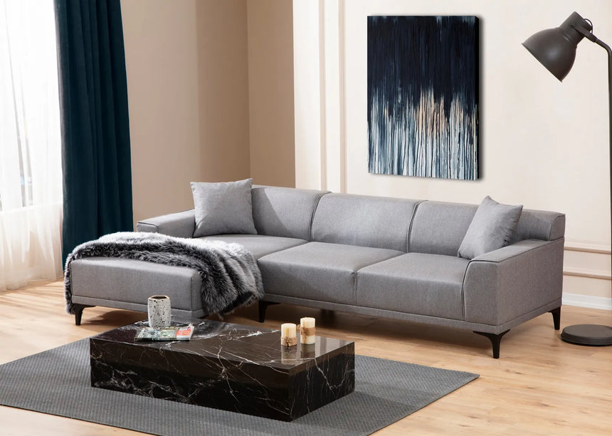 Petra Ecksofa, Linke Seite, in Hellgrau, 250x145 cm von Atelier Del Sofa – Bild 2