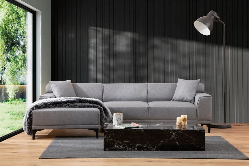 Petra Ecksofa, Linke Seite, in Hellgrau, 250x145 cm von Atelier Del Sofa – Bild 4