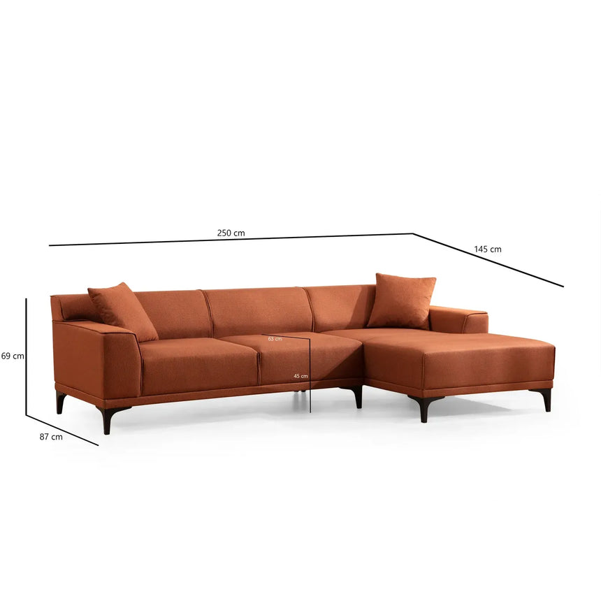 Petra Ecksofa, Rechte Seite, 250x145 cm - ZEN ZONE Furniture