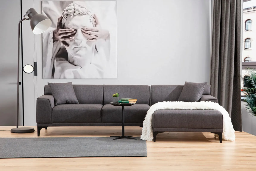 Petra Ecksofa, Rechte Seite, in Anthrazit, 250x145 cm von Atelier Del Sofa – Bild 3