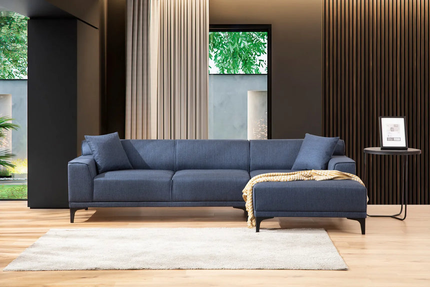 Petra Ecksofa, Rechte Seite, in Blau, 250x145 cm von Atelier Del Sofa – Bild 5