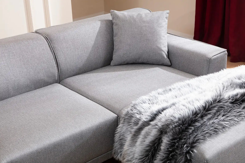 Petra Ecksofa, Rechte Seite, in Hellgrau, 250x145 cm von Atelier Del Sofa – Bild 4