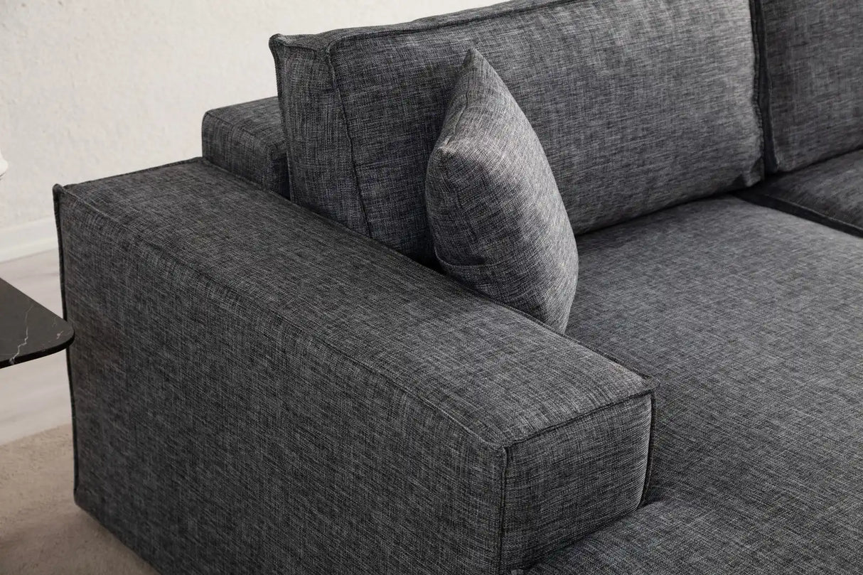Pırlo Eckschlafsofa, Linke Seite, in Dunkelgrau, 260x170 cm von Atelier Del Sofa – Bild 15