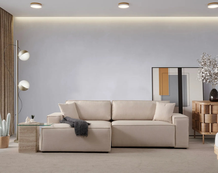 Pırlo Eckschlafsofa, Linke Seite, in Ecru, 260x170 cm von Atelier Del Sofa – Bild 3