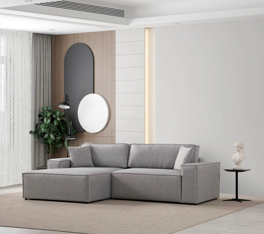 Pırlo Eckschlafsofa, Linke Seite, in Hellgrau, 260x170 cm von Atelier Del Sofa – Bild 1
