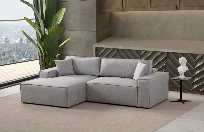 Pırlo Eckschlafsofa, Linke Seite, in Hellgrau, 260x170 cm von Atelier Del Sofa – Bild 3