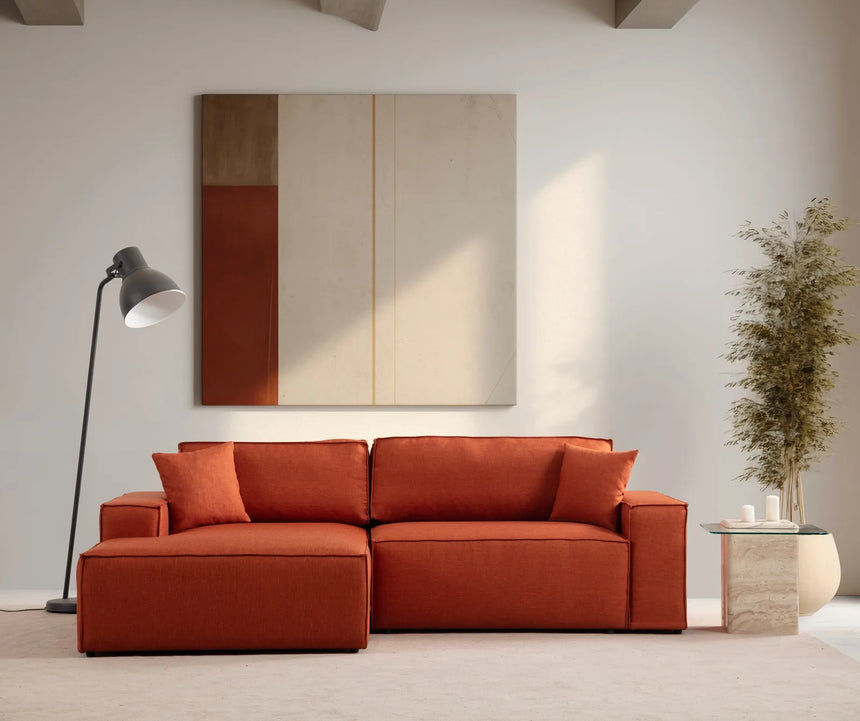 Pırlo Eckschlafsofa, Linke Seite, in Orange, 260x170 cm von Atelier Del Sofa – Bild 1