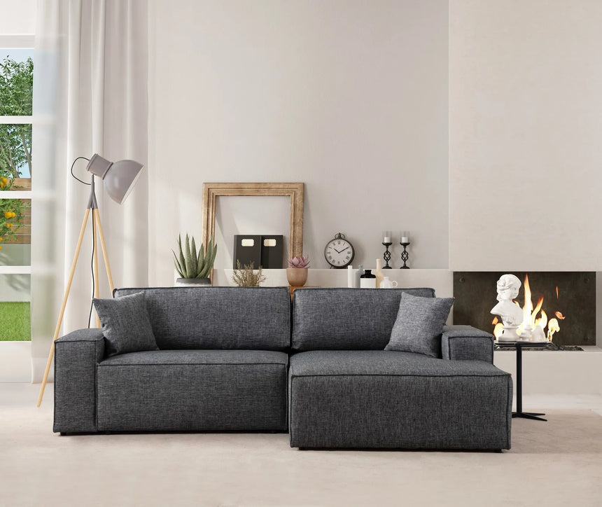 Pırlo Eckschlafsofa, Rechte Seite, in Dunkelgrau, 260x170 cm von Atelier Del Sofa – Bild 1