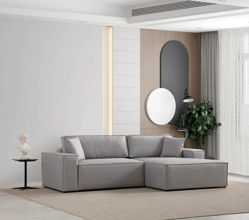 Pırlo Eckschlafsofa, Rechte Seite, in Hellgrau, 260x170 cm von Atelier Del Sofa – Bild 1