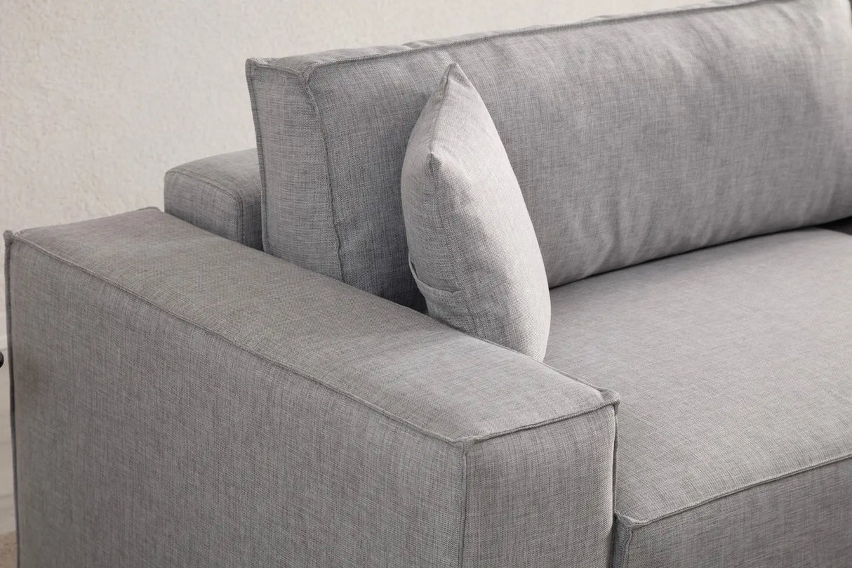 Pırlo Eckschlafsofa, Rechte Seite, in Hellgrau, 260x170 cm von Atelier Del Sofa – Bild 11