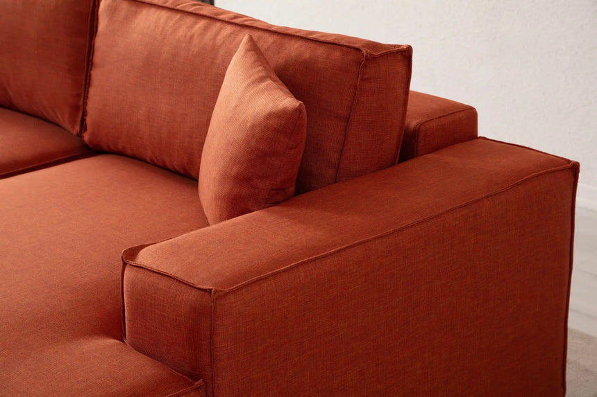 Pırlo Eckschlafsofa, Rechte Seite, in Orange, 260x170 cm von Atelier Del Sofa – Bild 12